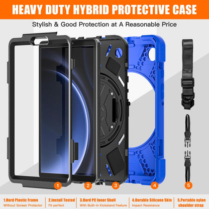For Samsung Galaxy Tab A9+ Rotary Handle Grab TPU + PC Tablet Case(Blue) - Galaxy Tab A9+ by buy2fix | Online Shopping UK | buy2fix