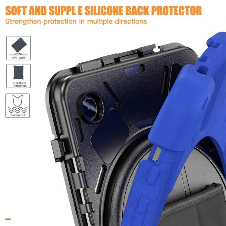 For Samsung Galaxy Tab A9+ Rotary Handle Grab TPU + PC Tablet Case(Blue) - Galaxy Tab A9+ by buy2fix | Online Shopping UK | buy2fix