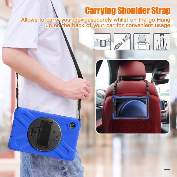 For Samsung Galaxy Tab A9+ Rotary Handle Grab TPU + PC Tablet Case(Blue) - Galaxy Tab A9+ by buy2fix | Online Shopping UK | buy2fix