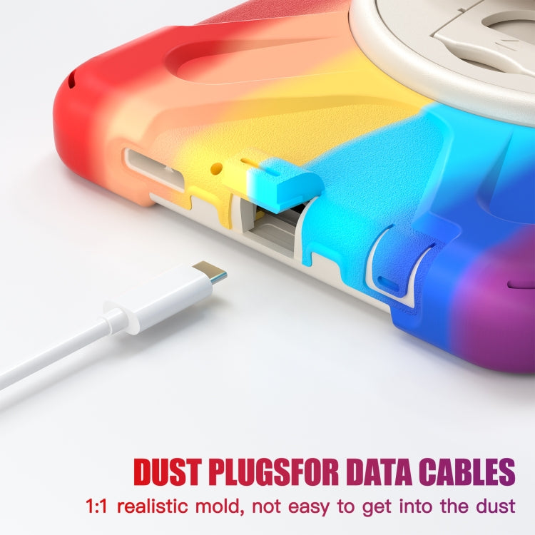 For Samsung Galaxy Tab A9+ Rotatable Kickstand Grip Heavy Duty Hard Rugged Tablet Case(Colorful Red) - Galaxy Tab A9+ by buy2fix | Online Shopping UK | buy2fix