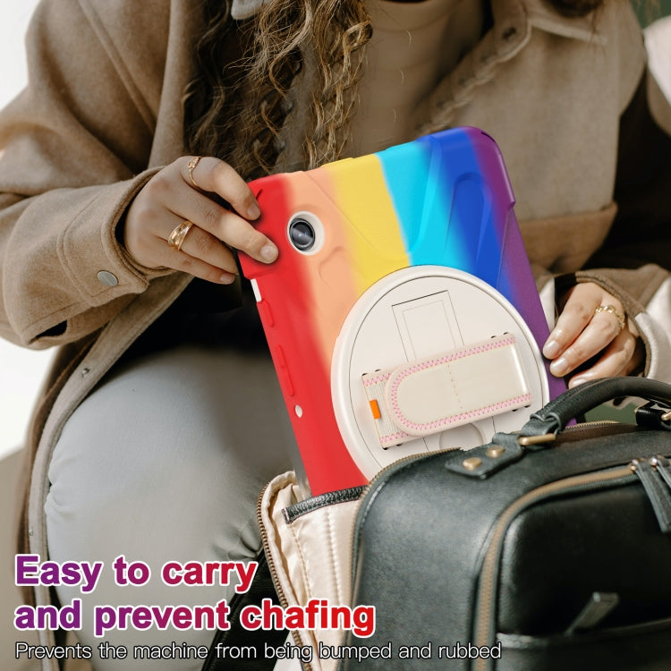 For Samsung Galaxy Tab A9+ Rotatable Kickstand Grip Heavy Duty Hard Rugged Tablet Case(Colorful Red) - Galaxy Tab A9+ by buy2fix | Online Shopping UK | buy2fix