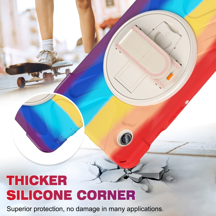 For Samsung Galaxy Tab A9+ Rotatable Kickstand Grip Heavy Duty Hard Rugged Tablet Case(Colorful Red) - Galaxy Tab A9+ by buy2fix | Online Shopping UK | buy2fix