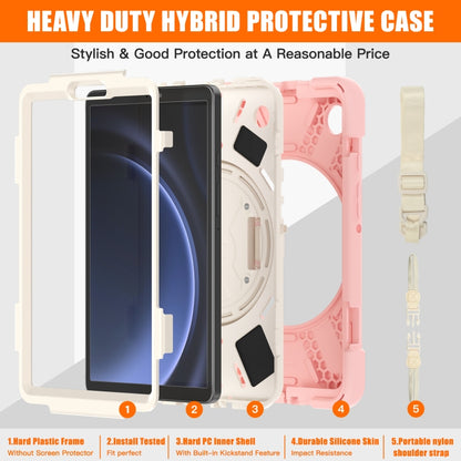 For Samsung Galaxy Tab A9+ Rotatable Kickstand Grip Heavy Duty Hard Rugged Tablet Case(Pink) - Galaxy Tab A9+ by buy2fix | Online Shopping UK | buy2fix