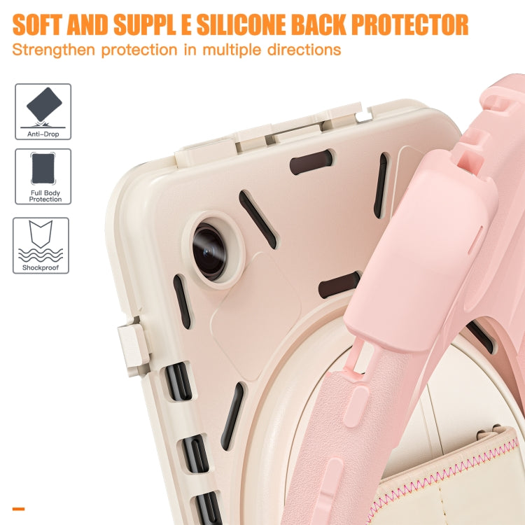 For Samsung Galaxy Tab A9+ Rotatable Kickstand Grip Heavy Duty Hard Rugged Tablet Case(Pink) - Galaxy Tab A9+ by buy2fix | Online Shopping UK | buy2fix