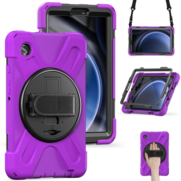 For Samsung Galaxy Tab A9+ Rotary Handle Grab TPU + PC Tablet Case(Purple) - Galaxy Tab A9+ by buy2fix | Online Shopping UK | buy2fix