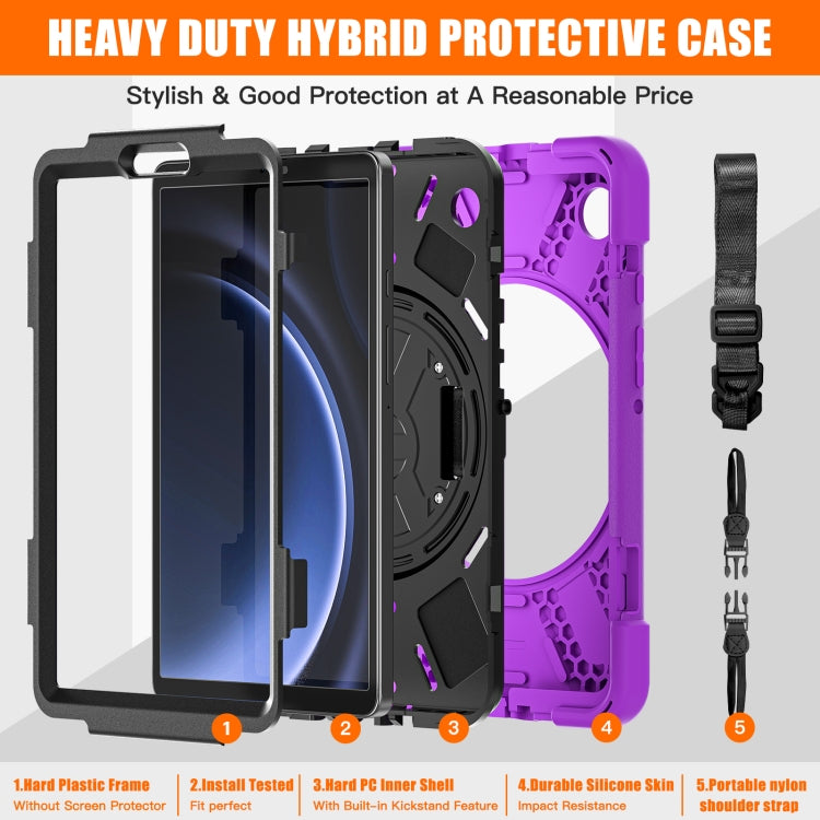 For Samsung Galaxy Tab A9+ Rotary Handle Grab TPU + PC Tablet Case(Purple) - Galaxy Tab A9+ by buy2fix | Online Shopping UK | buy2fix
