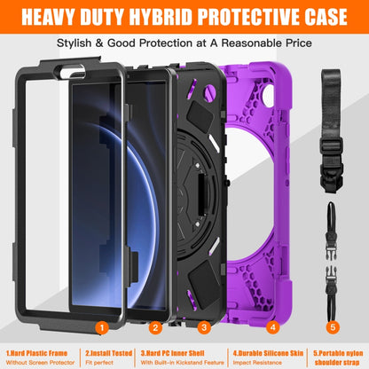 For Samsung Galaxy Tab A9+ Rotary Handle Grab TPU + PC Tablet Case(Purple) - Galaxy Tab A9+ by buy2fix | Online Shopping UK | buy2fix