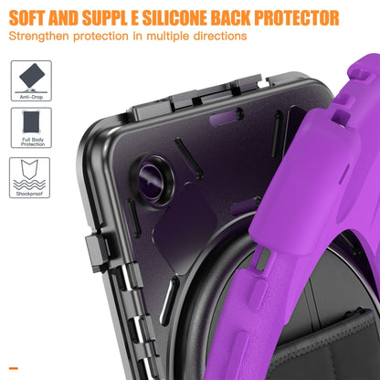 For Samsung Galaxy Tab A9+ Rotary Handle Grab TPU + PC Tablet Case(Purple) - Galaxy Tab A9+ by buy2fix | Online Shopping UK | buy2fix