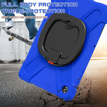For Samsung Galaxy Tab A9+ Silicone Hybrid PC Tablet Case with Holder & Shoulder Strap(Blue) - Galaxy Tab A9+ by buy2fix | Online Shopping UK | buy2fix