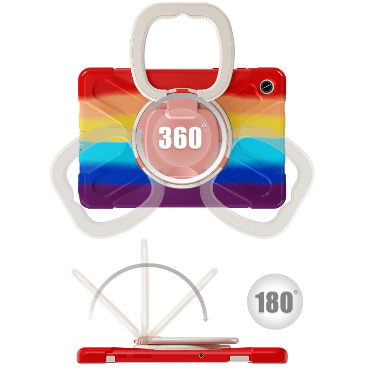 For Samsung Galaxy Tab A9+ Silicone Hybrid PC Tablet Case with Holder & Shoulder Strap(Colorful Red) - Galaxy Tab A9+ by buy2fix | Online Shopping UK | buy2fix