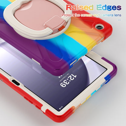 For Samsung Galaxy Tab A9+ Silicone Hybrid PC Tablet Case with Holder & Shoulder Strap(Colorful Red) - Galaxy Tab A9+ by buy2fix | Online Shopping UK | buy2fix