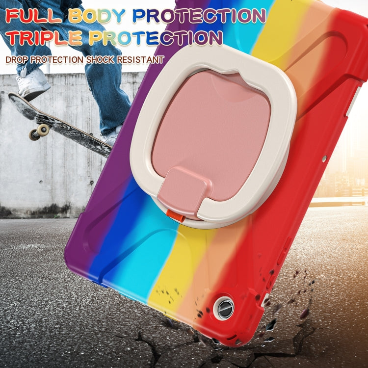 For Samsung Galaxy Tab A9+ Silicone Hybrid PC Tablet Case with Holder & Shoulder Strap(Colorful Red) - Galaxy Tab A9+ by buy2fix | Online Shopping UK | buy2fix