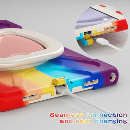 For Samsung Galaxy Tab A9+ Silicone Hybrid PC Tablet Case with Holder & Shoulder Strap(Colorful Red) - Galaxy Tab A9+ by buy2fix | Online Shopping UK | buy2fix