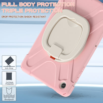 For Samsung Galaxy Tab A9+ Silicone Hybrid PC Tablet Case with Holder & Shoulder Strap(Pink) - Galaxy Tab A9+ by buy2fix | Online Shopping UK | buy2fix