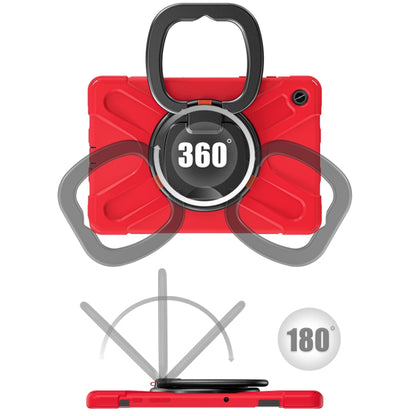 For Samsung Galaxy Tab A9+ Silicone Hybrid PC Tablet Case with Holder & Shoulder Strap(Red) - Galaxy Tab A9+ by buy2fix | Online Shopping UK | buy2fix