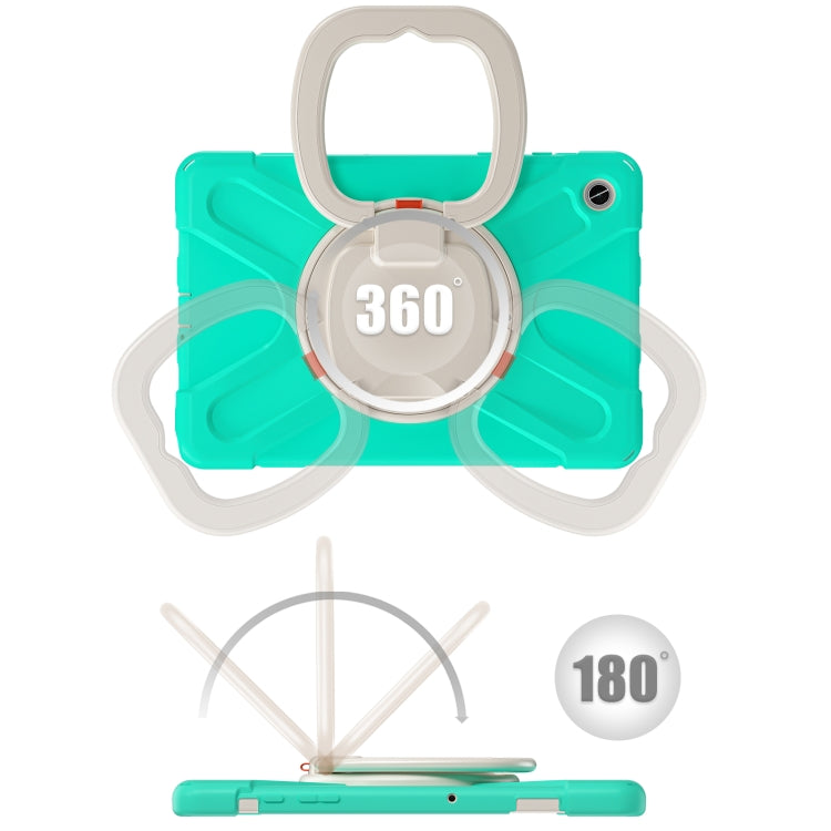 For Samsung Galaxy Tab A9+ Silicone Hybrid PC Tablet Case with Holder & Shoulder Strap(Mint Green) - Galaxy Tab A9+ by buy2fix | Online Shopping UK | buy2fix