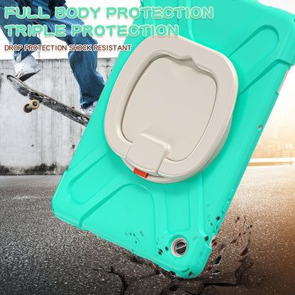 For Samsung Galaxy Tab A9+ Silicone Hybrid PC Tablet Case with Holder & Shoulder Strap(Mint Green) - Galaxy Tab A9+ by buy2fix | Online Shopping UK | buy2fix