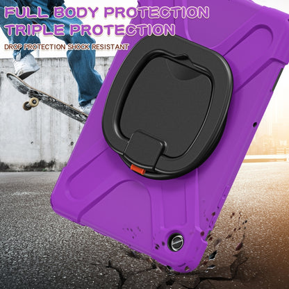 For Samsung Galaxy Tab A9+ Silicone Hybrid PC Tablet Case with Holder & Shoulder Strap(Purple) - Galaxy Tab A9+ by buy2fix | Online Shopping UK | buy2fix
