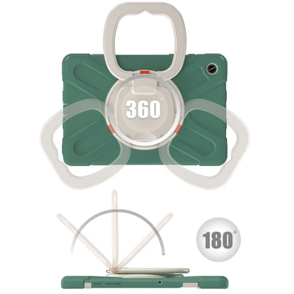 For Samsung Galaxy Tab A9+ Silicone Hybrid PC Tablet Case with Holder & Shoulder Strap(Emerald Green) - Galaxy Tab A9+ by buy2fix | Online Shopping UK | buy2fix