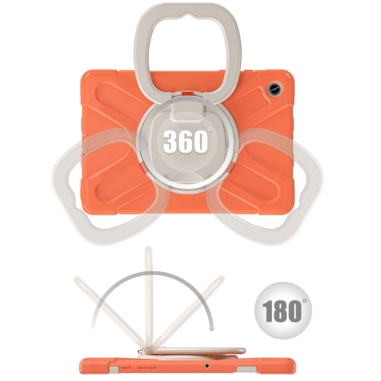 For Samsung Galaxy Tab A9+ Silicone Hybrid PC Tablet Case with Holder & Shoulder Strap(Living Coral) - Galaxy Tab A9+ by buy2fix | Online Shopping UK | buy2fix