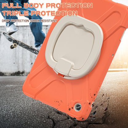 For Samsung Galaxy Tab A9+ Silicone Hybrid PC Tablet Case with Holder & Shoulder Strap(Living Coral) - Galaxy Tab A9+ by buy2fix | Online Shopping UK | buy2fix