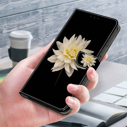 For Motorola Moto G14 Crystal 3D Shockproof Protective Leather Phone Case(White Flower) by buy2fix