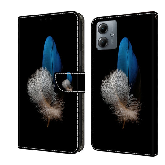 For Motorola Moto G14 Crystal 3D Shockproof Protective Leather Phone Case(Two Branches) by buy2fix