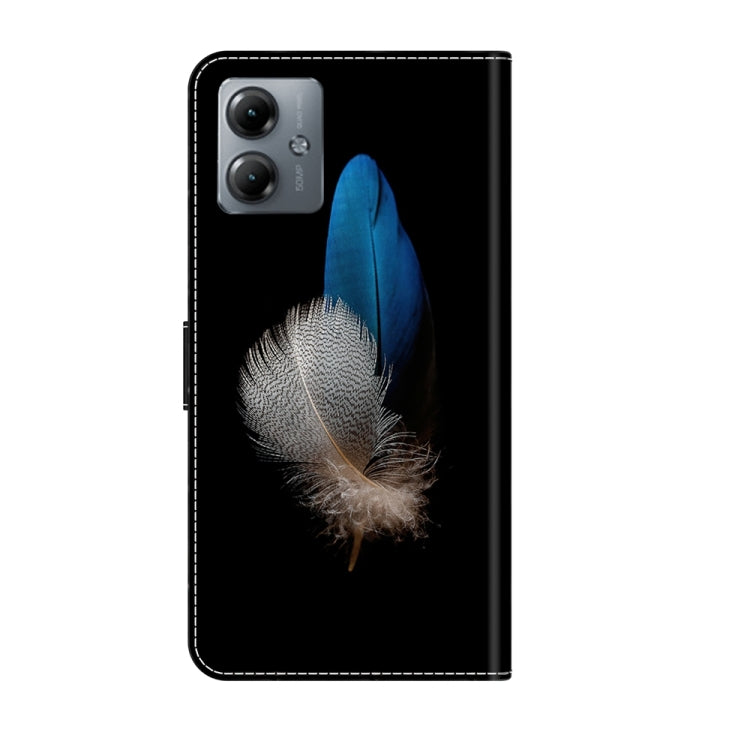 For Motorola Moto G14 Crystal 3D Shockproof Protective Leather Phone Case(Two Branches) by buy2fix