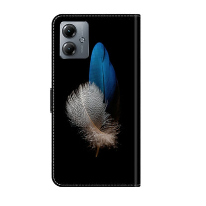 For Motorola Moto G14 Crystal 3D Shockproof Protective Leather Phone Case(Two Branches) by buy2fix