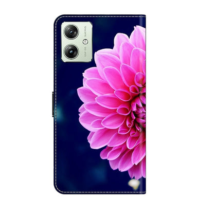 For Motorola Moto G54 Crystal 3D Shockproof Protective Leather Phone Case(Pink Petals) by buy2fix