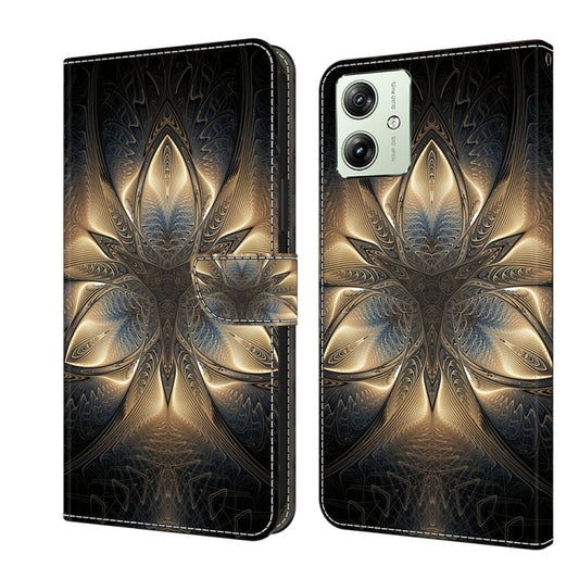 For Motorola Moto G54 Crystal 3D Shockproof Protective Leather Phone Case(Luminous Building) by buy2fix