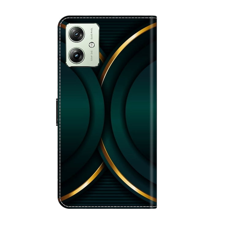 For Motorola Moto G54 Crystal 3D Shockproof Protective Leather Phone Case(Gold Outline) by buy2fix