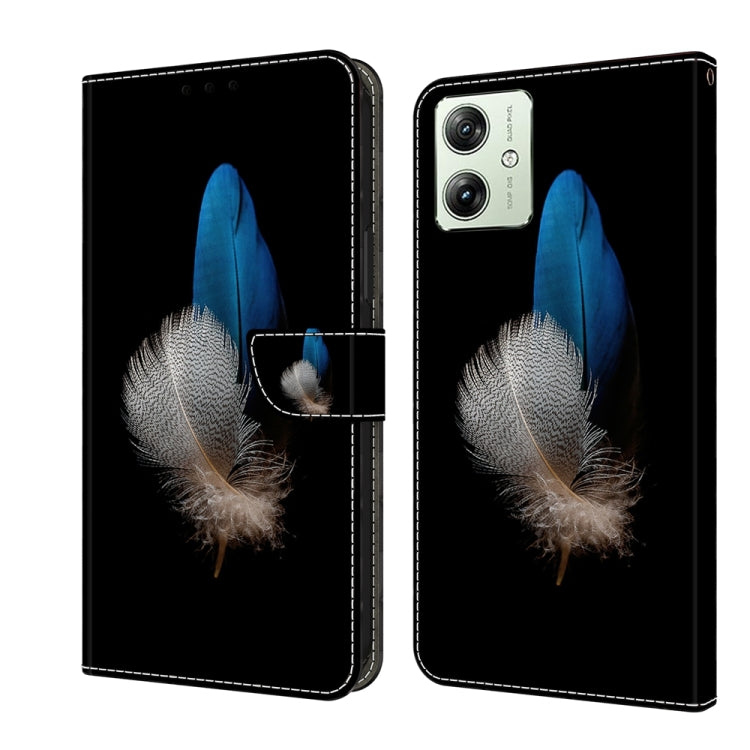 For Motorola Moto G54 Crystal 3D Shockproof Protective Leather Phone Case(Two Branches) by buy2fix