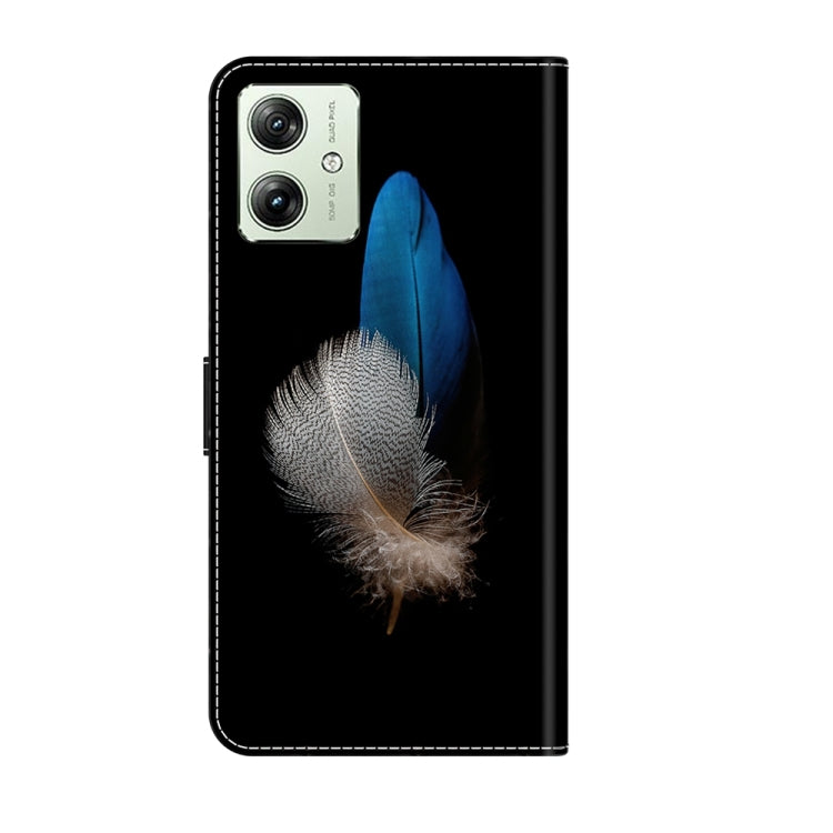 For Motorola Moto G54 Crystal 3D Shockproof Protective Leather Phone Case(Two Branches) by buy2fix