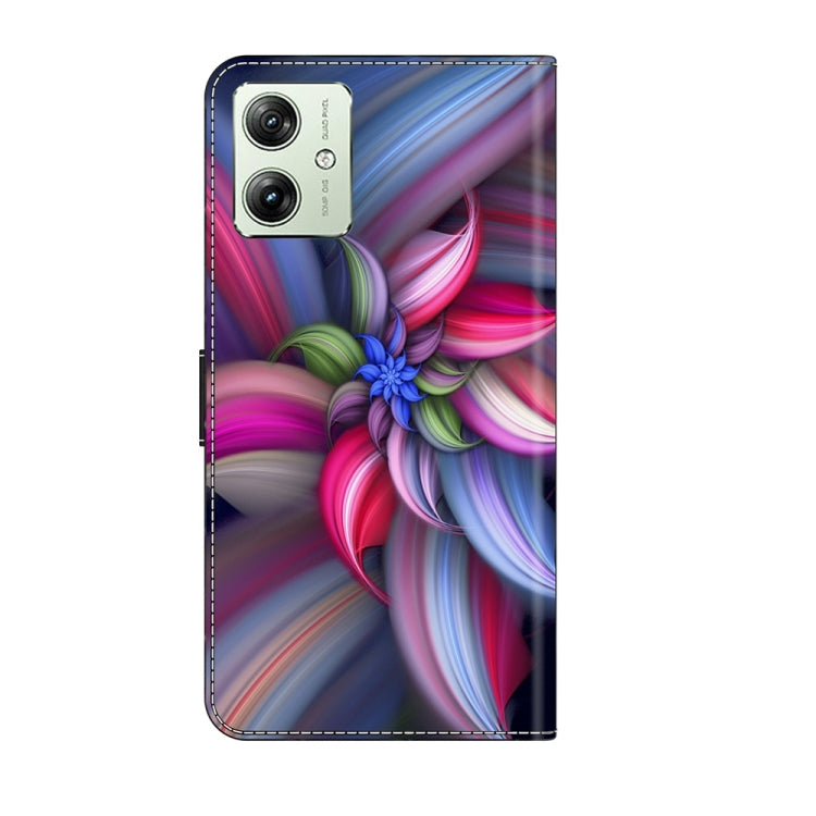 For Motorola Moto G54 Crystal 3D Shockproof Protective Leather Phone Case(Colorful Flower) by buy2fix