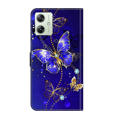 For Motorola Moto G54 Crystal 3D Shockproof Protective Leather Phone Case(Diamond Butterfly) by buy2fix