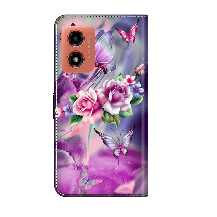 For Motorola Moto G Play 2024 Crystal 3D Shockproof Protective Leather Phone Case(Butterfly) by buy2fix