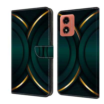 For Motorola Moto G Play 2024 Crystal 3D Shockproof Protective Leather Phone Case(Gold Outline) by buy2fix