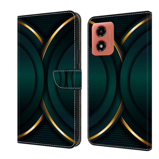 For Motorola Moto G Play 2024 Crystal 3D Shockproof Protective Leather Phone Case(Gold Outline) by buy2fix