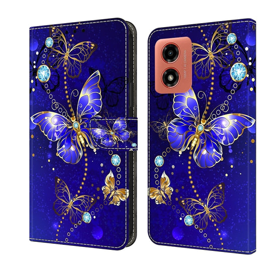 For Motorola Moto G Play 2024 Crystal 3D Shockproof Protective Leather Phone Case(Diamond Butterfly) by buy2fix