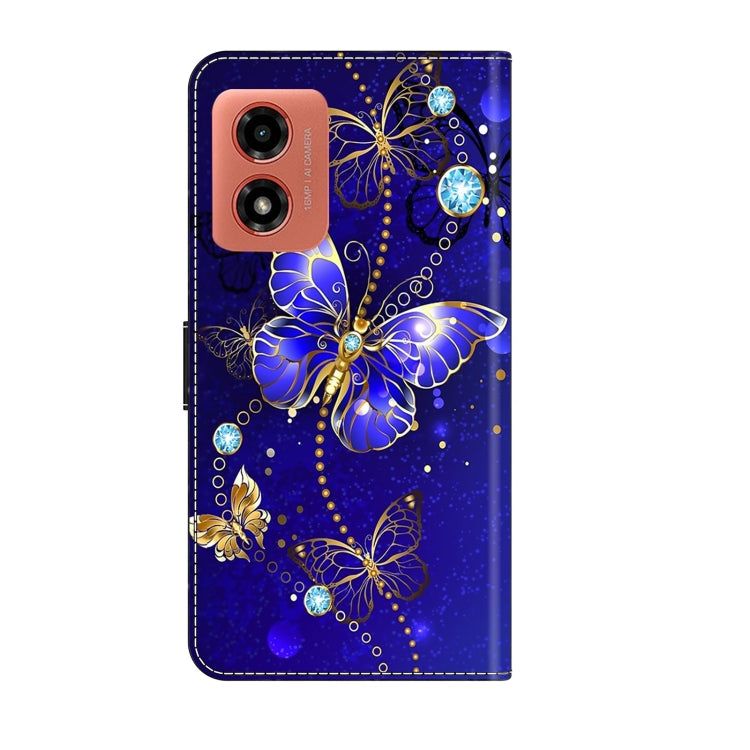 For Motorola Moto G Play 2024 Crystal 3D Shockproof Protective Leather Phone Case(Diamond Butterfly) by buy2fix