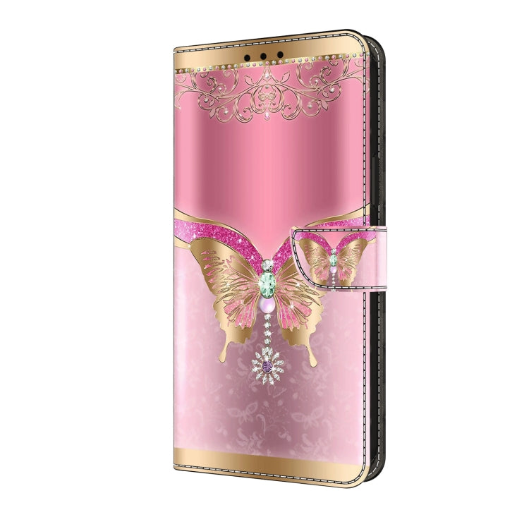 For Motorola Moto G24 Crystal 3D Shockproof Protective Leather Phone Case(Pink Bottom Butterfly) by buy2fix