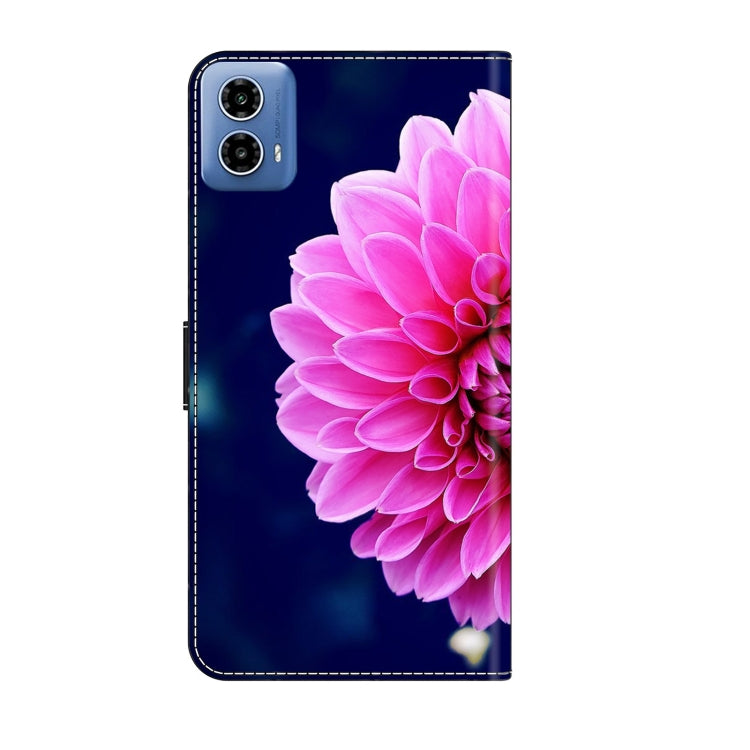 For Motorola Moto G24 Crystal 3D Shockproof Protective Leather Phone Case(Pink Petals) by buy2fix