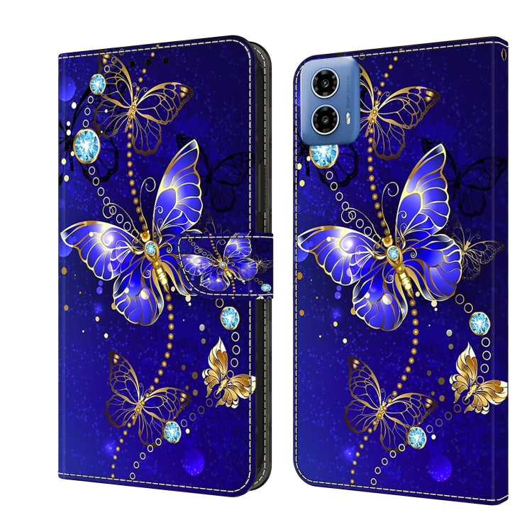 For Motorola Moto G24 Crystal 3D Shockproof Protective Leather Phone Case(Diamond Butterfly) by buy2fix