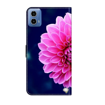 For Motorola Moto G24 Power Crystal 3D Shockproof Protective Leather Phone Case(Pink Petals) by buy2fix