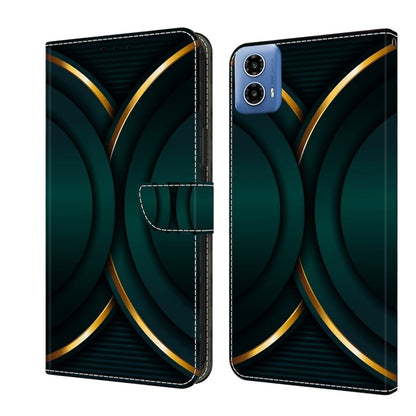 For Motorola Moto G24 Power Crystal 3D Shockproof Protective Leather Phone Case(Gold Outline) by buy2fix