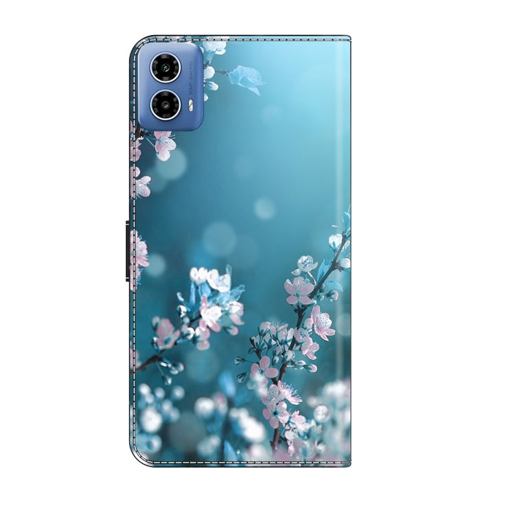 For Motorola Moto G24 Power Crystal 3D Shockproof Protective Leather Phone Case(Plum Flower) by buy2fix