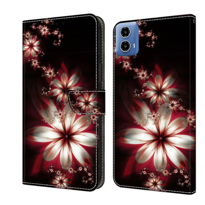 For Motorola Moto G24 Power Crystal 3D Shockproof Protective Leather Phone Case(Fantastic Flower) by buy2fix