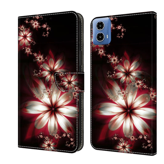 For Motorola Moto G24 Power Crystal 3D Shockproof Protective Leather Phone Case(Fantastic Flower) by buy2fix