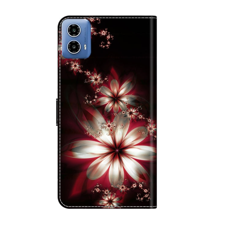 For Motorola Moto G24 Power Crystal 3D Shockproof Protective Leather Phone Case(Fantastic Flower) by buy2fix